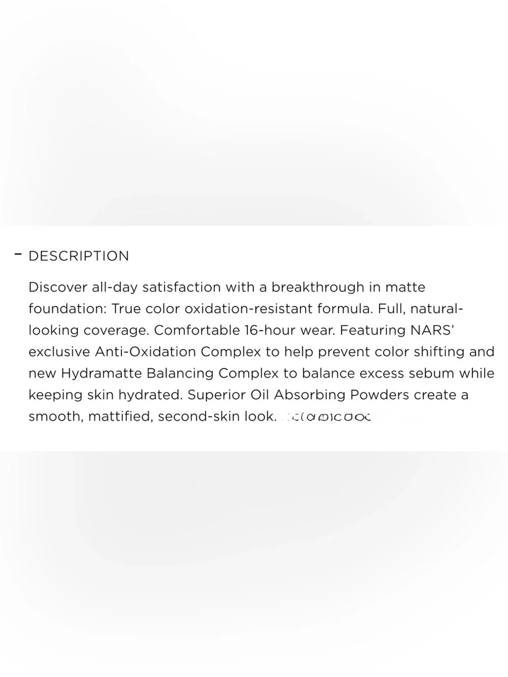 Light 0 - Nars Soft Matte Complete Foundation